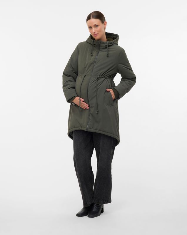 Jas - Imitatiebont Voering - 3-in-1 - Extra Lang - Voor Zwangerschap en Draagfunctie