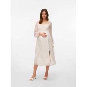 Vmmsmilla - Zwangerschapsjurk - Groen - Jersey - Lange Mouwen - Midi-lengte