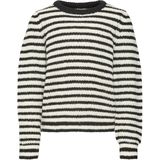 Vero Moda - VmEarth - Blouse - Zwart/Wit - Gebreid