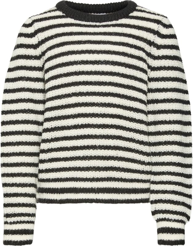 Vero Moda - VmEarth - Blouse - Zwart/Wit - Gebreid