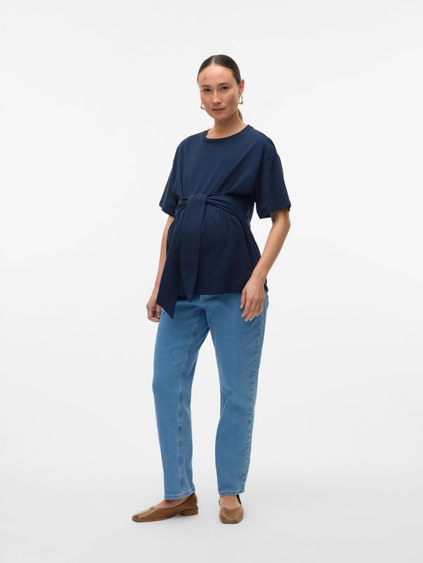 Regular Fit Zwangerschapsjeans - Blauw - Katoen - Mid Waist