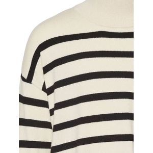 VERO MODA GIRL Gestreepte Jurk VMNEWHAPPINESS Ecru/Zwart
