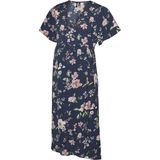 Vmmsaki - Zwangerschapsjurk - Midi-lengte - V-Hals - Korte Mouwen