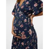 Vmmsaki - Zwangerschapsjurk - Midi-lengte - V-Hals - Korte Mouwen