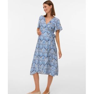 MAMALICIOUS - MLLoinel - Jurk - Blauw - Wikkel Design - Borstvoedingsfunctie