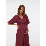 MAMALICIOUS - MLRosana - Jurk - Donkerrood - 3/4 Lengte - V-hals