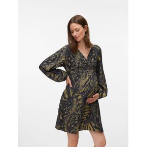 Vmmjoss - Zwangerschapsjurk - Knielengte - Lange Mouwen - V-Hals