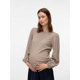 Vero Moda - Blouseshirt - Taupe - Lange Mouw - Normale Pasvorm