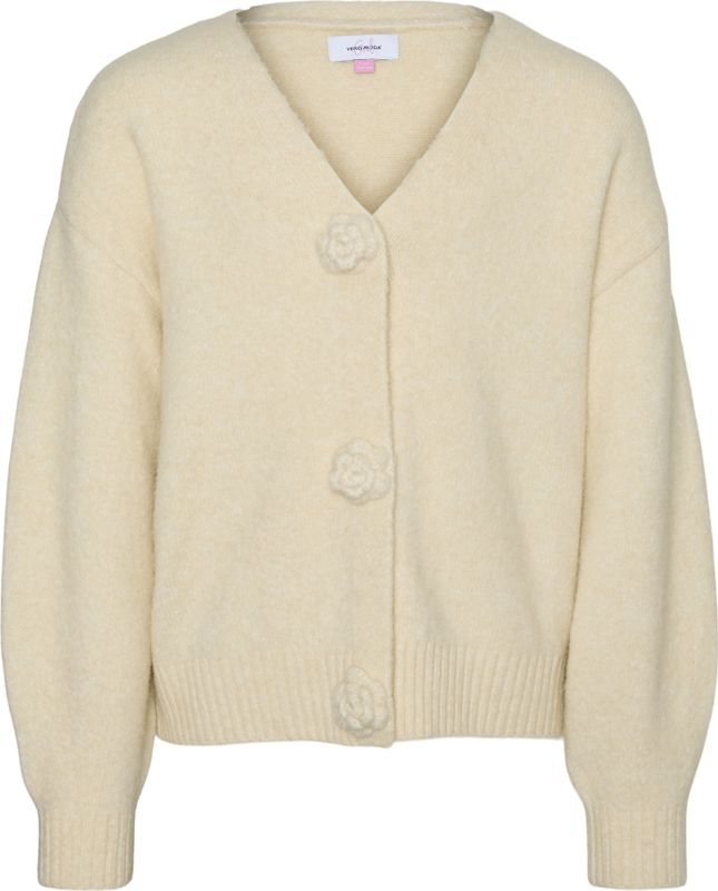 Vmcecily - Gebreid Vest - Junior - V-Hals - Lange Mouwen - Knoopsluiting