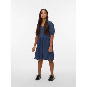 VERO MODA - Jurk - Zwart - O-hals - Regular Fit - Knielengte