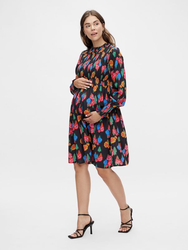 Mlgeorgia - Zwangerschapsjurk - Hoge Hals - Lange Mouwen - Ballonmouwen