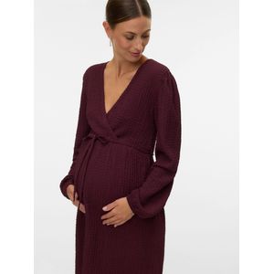 Mlsigga - Zwangerschapsjurk - Lange Mouwen - O-hals - Regular Fit - Voedingsfunctie met Wikkeleffect