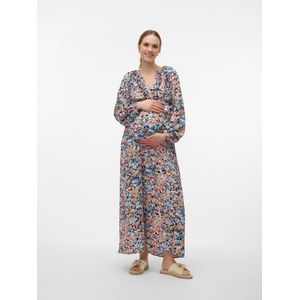 Vmmginny - Zwangerschapsjurk - V-Hals - Lange Mouwen - Ruches - Regular Fit