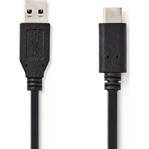 Nedis USB-A - USB C 3.1 Gen2 kabel 1.0m zwart