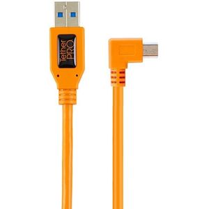 Tether Tools TetherPro USB 2.0 to Mini-B 5-pin Right Angle Adapter "Pigtail", 20" (50cm), High-Visibilty Orange