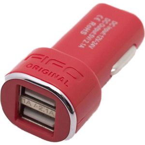 FIFO Dubbele Autolader USB rood (geen kabel) (47207)