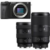 Sony A6600 zwart vakantiekit met 16-55mm F/2.8 G + E 70-350mm F/4.5-6.3 G OSS