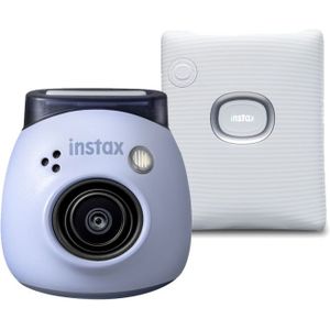 Fujifilm - INSTAX PAL - Digital Camera - Lavender Blue + Printer SQUARE Link - White