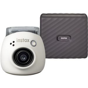 Fujifilm - INSTAX PAL - Digitale Camera - Milky White - Inclusief Link WIDE Printer - Mocha Gray
