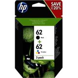 HP 62 ink combo 2pack blk/color in blister