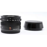 Panasonic MFT 15mm F/1.7 zwart ASPH Leica DG Summilux + zonnekap OCCASION