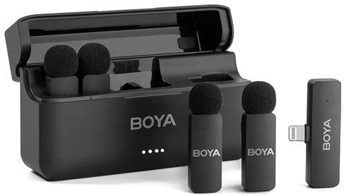 BOYA - BY-V4D - Microfoon - Zwart - Draadloos - Inclusief Opbergetui