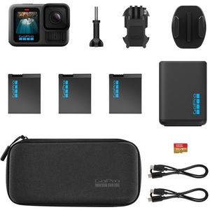 GoPro HERO13 - Videocamera - Zwart - Uitgebreide Voedingsset met Acculader en 64 GB microSD-kaart