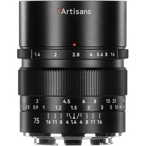 7artisans 75mm f/1.4 Canon RF - Zwart