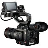 Canon EOS C200 + 24-105mm F/4 mark II Cinema Camera with grip, viewfinder and monitor