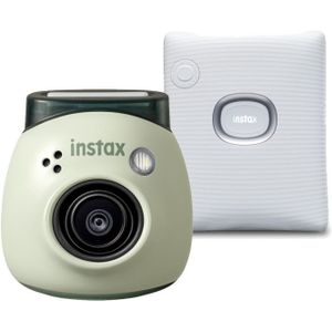 Fujifilm - INSTAX PAL - Digital Camera - Pistachio Green - Inclusief SQUARE Link Printer - White