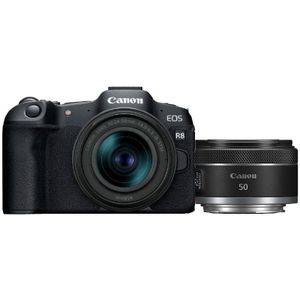 Canon - EOS R8 - Systeemcamera - Inclusief RF 24-50mm en RF 50mm Lenzen