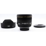 Sigma 50mm F/1.4 EX DG HSM Nikon + zonnekap OCCASION