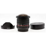 Samyang 8mm F/3.5 Fisheye CSII UMC Canon + zonnekap OCCASION