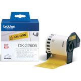 Brother doorlopende labelrol voor QL, ft 62 mm x 15,24 m, plastic film, geel