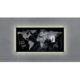 Glasmagneetbord Sigel Artverum LED 910x460x15 wereldkaart
