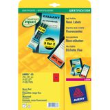 Laseretiket Avery 210x297mm 25 vel 1 etiket per vel neonrood