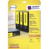 Ordnerrugetiket Avery 192x61mm geel 20 vel 4 etiketten per vel