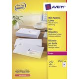 Laseretiket Avery 45,7x25,4mm wit 100 vel 40 etiketten per vel