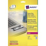 Laseretiket Avery 45,7x21,2mm 20 vel 48 etiketten per vel zilver
