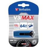 Verbatim V3 MAX USB 3.0 stick, 64 GB blauw