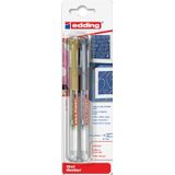 Edding gelroller 2185 goud en zilver, blister met 2 stuks