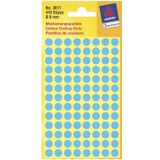 Avery Ronde etiketten diameter 8 mm, blauw, 416 stuks