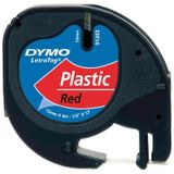Dymo LetraTAG tape 12 mm, plastic rood