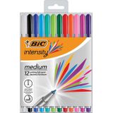 Bic fineliner Intensity, medium, etui van 12 stuks in geassorteerde kleuren