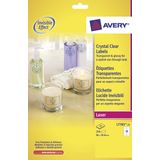 Laseretiket Avery 96x50,8mm transparant 25 vel 10 etiketten per vel
