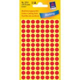 Avery Ronde etiketten diameter 8 mm, rood, 416 stuks