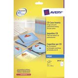 CD-inlegkaarten Avery 151x117mm wit 25 vel 2 kaarten per vel