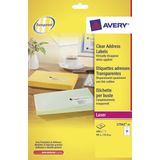 Laseretiket Avery 99,1x33,9mm transparant 25 vel 16 etiketten per vel