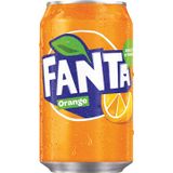 Fanta Orange frisdrank, blik van 33 cl, pak van 24 stuks