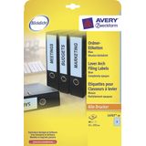 Ordnerrugetiket Avery 192x61mm blauw 20 vel 4 etiketten per vel